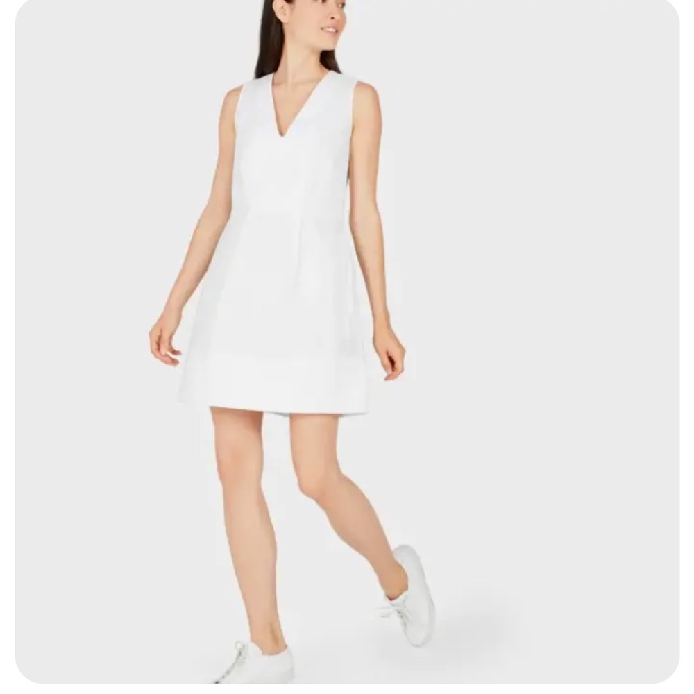 Everlane The Cotton Poplin Sleeveless V-Neck Dress
